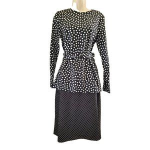 Polka dot black and white Dolores Promesas ensemble - skirt and top
